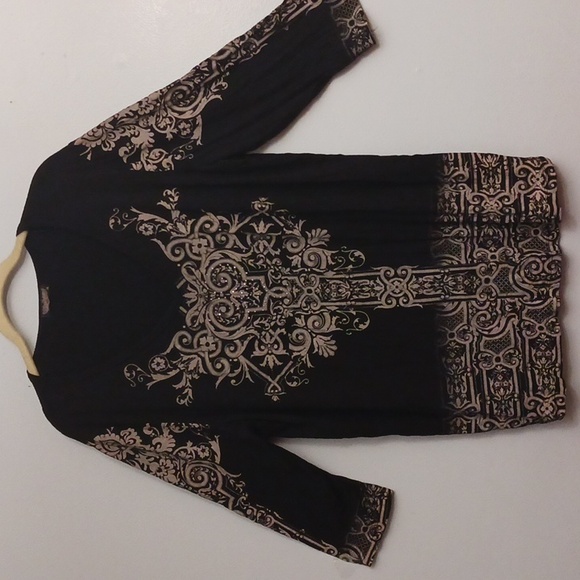 Vanilla Sugar size 1X women's black elbow-length sleeve top. - Picture 4 of 16